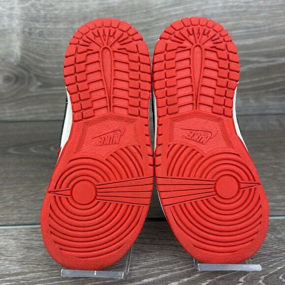 Nike Dunk Low ChicagoToddler Boy Sz 9 Red White Black Lace Sneakers DC9562-100 - Picture 7 of 10